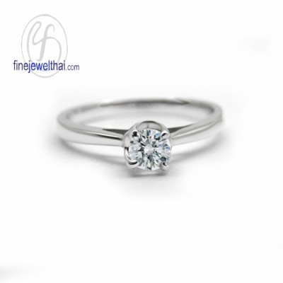 แหวนทองคำขาว แหวนเพชร  แหวนแต่งงาน แหวนหมั้น - R1367DWG